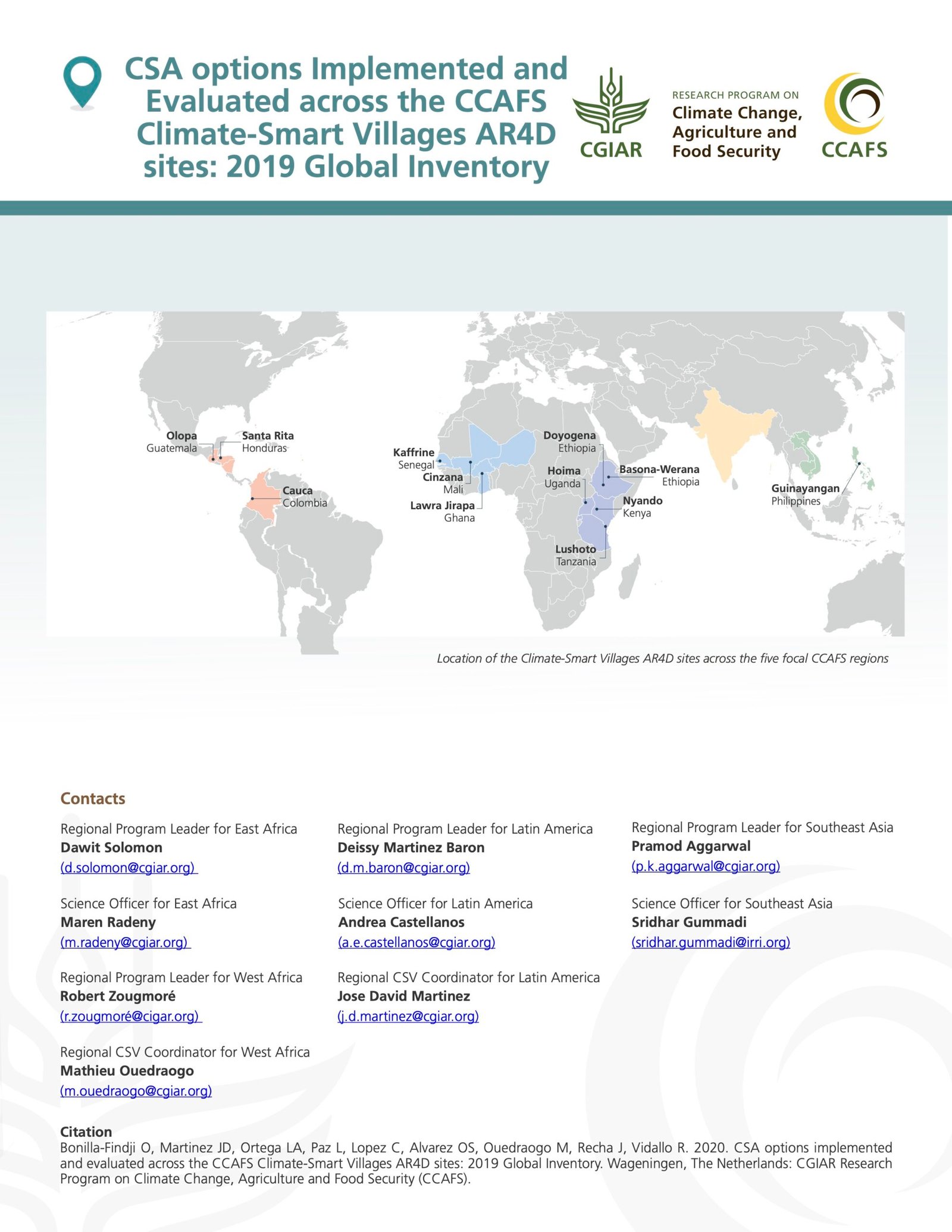 Date_ 2020-12-21 - CSA OPTIONS IMPLEMENTED AND EVALUATED ACROSS THE CCAFS CLIMATE-SMART VILLAGES AR4D SITES_ 2019 GLOBAL INVENTORY
