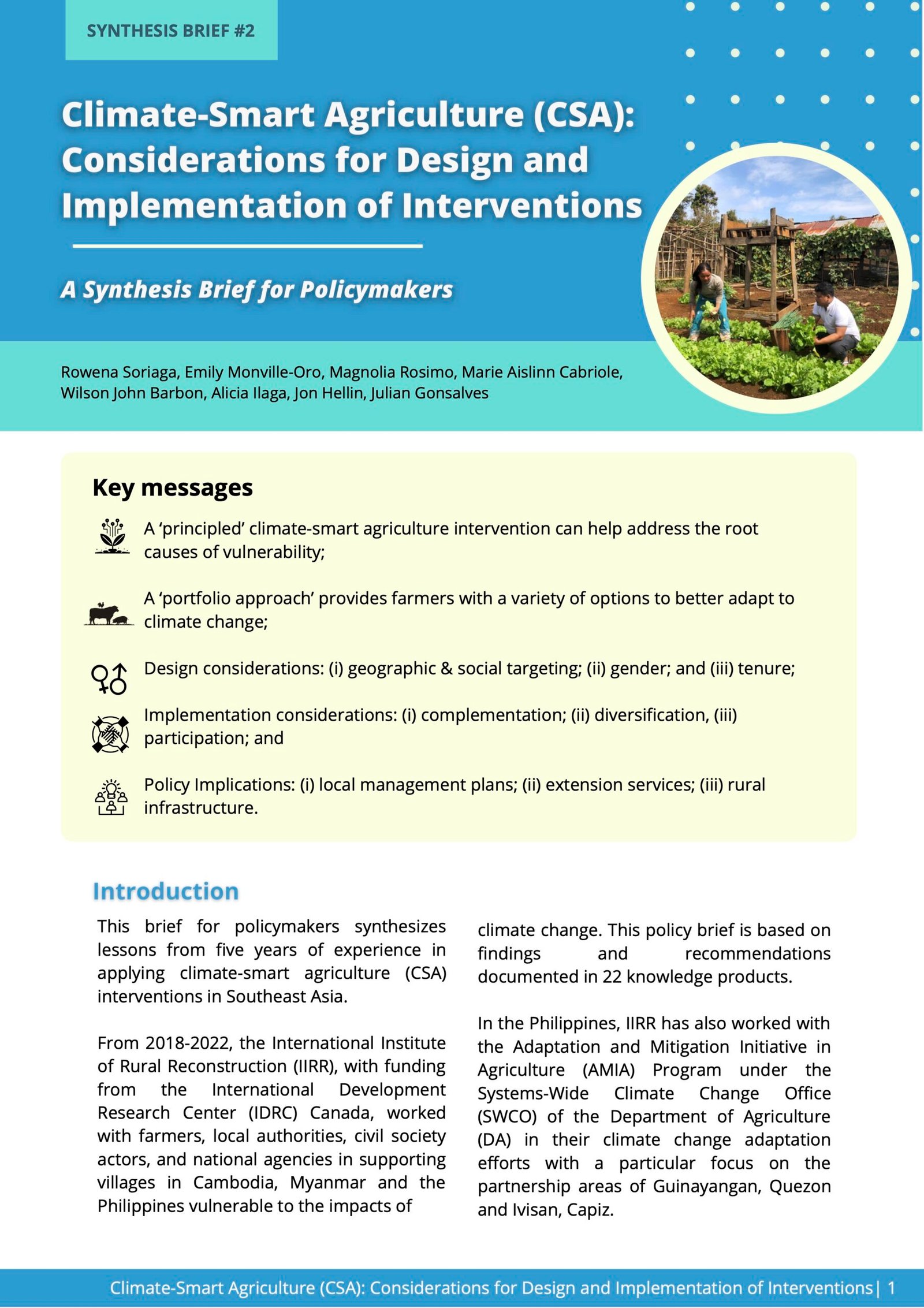 Synthesis Brief #2 CSAs